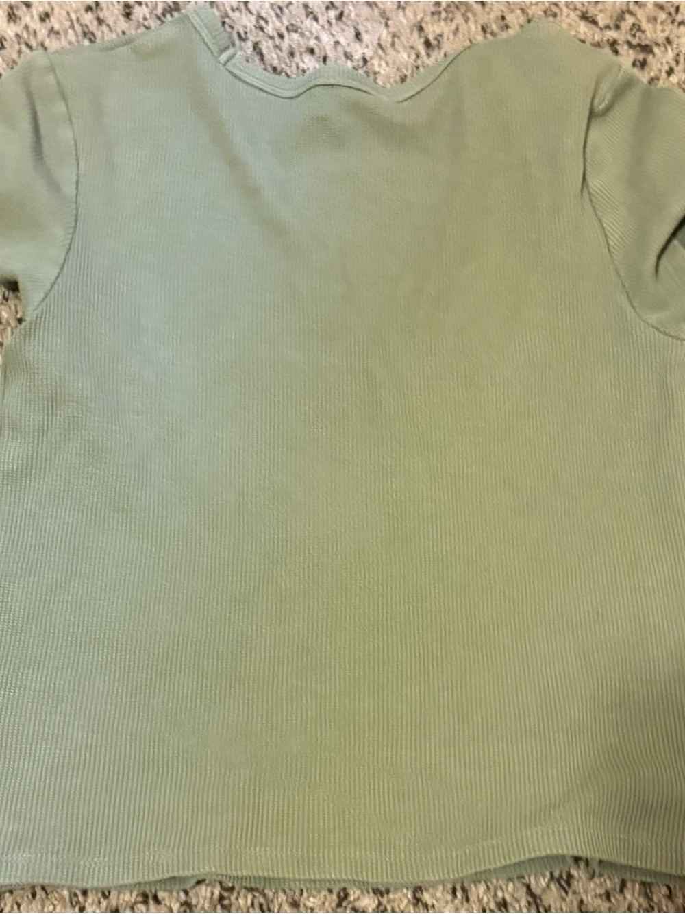 SO Sage Green Ribbed Short Sleeve Top